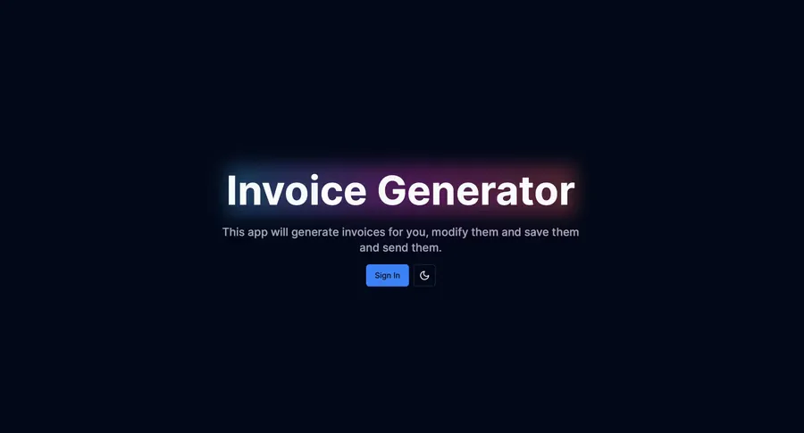 Screenshot of Invoice Generator