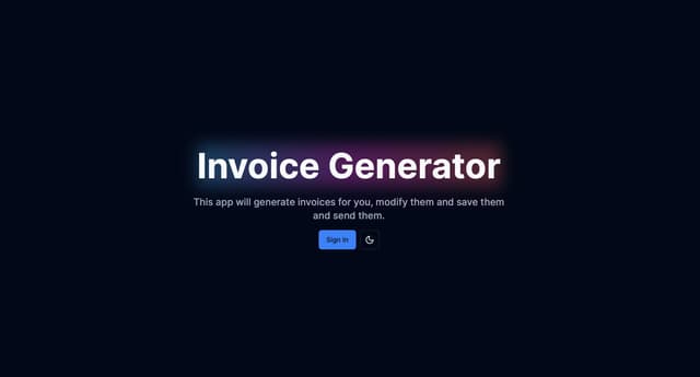 Screenshot of Invoice Generator